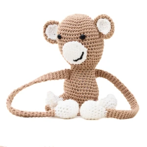 Prendedor de Cortina Macaco em Amigurumi - Artesanato e Personalizados