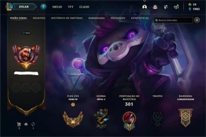 Conta de LoL nível 282 elo gold 170 skins 37 cromas - League of Legends