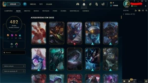 SUPER CONTA DE LOL COM TODOS PERSONAGENS E QUASE 500 SKINS! - League of Legends