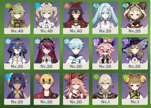 AR 55 - 9 personagens 5 estrelas - Genshin Impact
