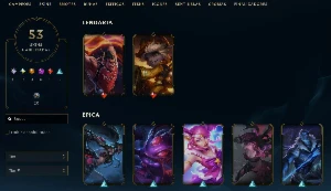 Conta League of Legends Full Acesso - 70 Champs e 53 Skins LOL