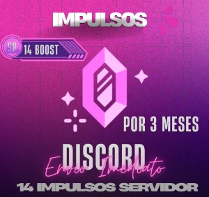 🚀 14X Impulsos Servidor Discord - 3 Meses De Duração 🚀 - Redes Sociais