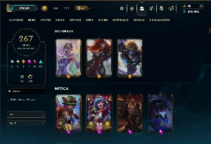 Platina 4 com TODOS os Champs e 267 Skins ( MAIN ADC ) - League of Legends LOL