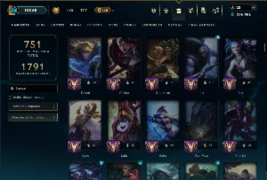 Platina 4 com TODOS os Champs e 267 Skins ( MAIN ADC ) - League of Legends LOL
