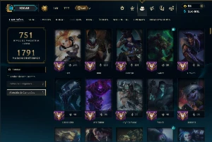 Platina 4 com TODOS os Champs e 267 Skins ( MAIN ADC ) - League of Legends LOL