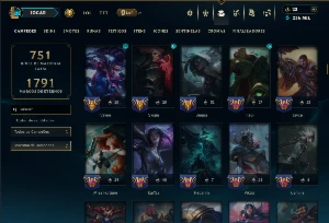 Platina 4 com TODOS os Champs e 267 Skins ( MAIN ADC ) - League of Legends LOL