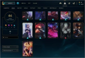 Conta Gold III (Solo Duo), Gold I (Flex), Nível 175, 46 skin - League of Legends LOL