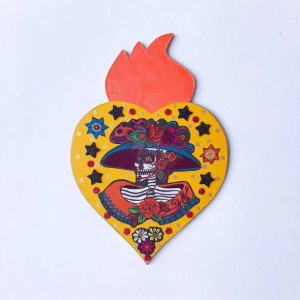 Enfeite de Parede Catrina Amarela - Artesanato e Personalizados
