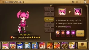 Reroll Summoners War lvl10 com Occult Girl Fire - Rica