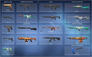 Valorant conta com diversas skins e 8625 valorant points