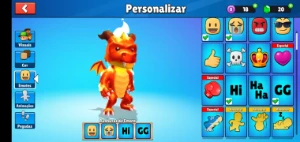 Conta Stumble Guys com skin especial e 3 emote especial
