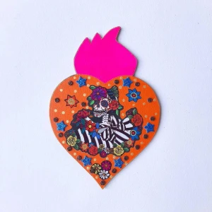 Enfeite de Parede Catrina Laranja - Artesanato e Personalizados