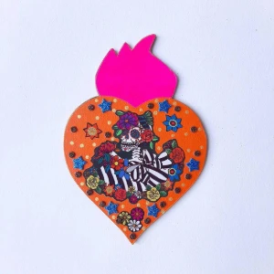 Enfeite de Parede Catrina Laranja - Artesanato e Personalizados