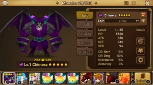 Conta Summoners war Reroll Dark Chimera (Zeratu)