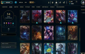 Vendo conta Diamante 3 com 34 skins - League of Legends LOL