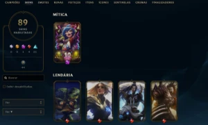 Conta League of Legends Full Acesso - 155 Champs e 89 Skins LOL