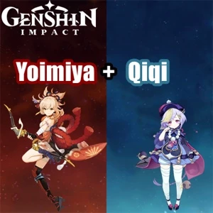 Conta Genshin Impact AR 5 com Yoimiya e Qiqi