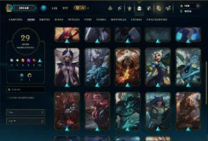 Unranked com 50 Champs e 29 Skins - League of Legends LOL