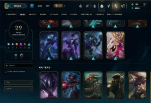Unranked com 50 Champs e 29 Skins - League of Legends LOL
