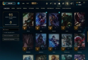 Unranked com 50 Champs e 29 Skins - League of Legends LOL