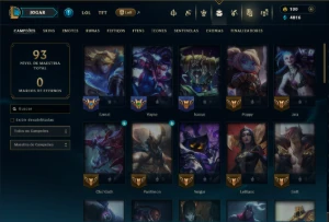 Unranked com 50 Champs e 29 Skins - League of Legends LOL