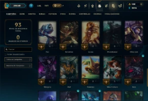 Unranked com 50 Champs e 29 Skins - League of Legends LOL