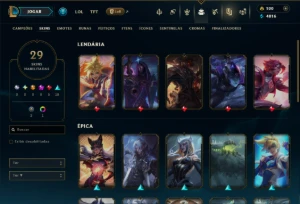 Unranked com 50 Champs e 29 Skins - League of Legends LOL