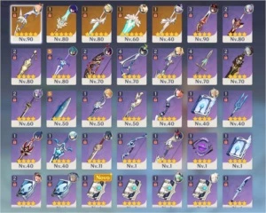 Conta Genshin Impact AR56, 8 personagens t5 e 5 armas t5.