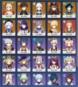 Conta Genshin Impact AR56, 8 personagens t5 e 5 armas t5.
