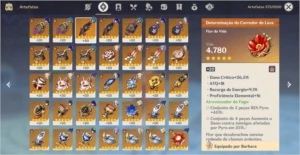 Conta Genshin Impact AR56, 8 personagens t5 e 5 armas t5.