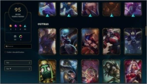 Conta League of Legends Smurf Gold II season 9. 95 skins LOL