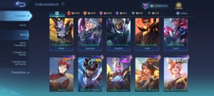 Conta moba 10anos de uso lvl104 rara 308 skin - Mobile Legends