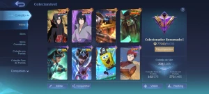 Conta moba 10anos de uso lvl104 rara 308 skin - Mobile Legends