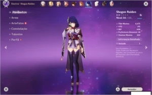 Genshin AR50 4 personagens 5*,  2 Arma 5* Conta TOP - Genshin Impact