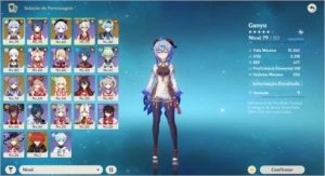 conta ar 50 ayaka, ganyu+harpa,eula+tumulo,qiqi, keq e diluc - Genshin Impact