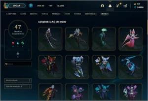 LVL 322 todos os champs 413 skins/Valorant todos os agente - League of Legends LOL