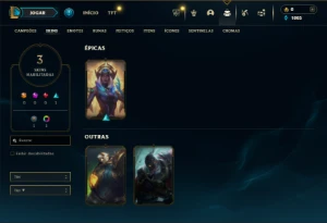 Platina 3 com 30 Champs e 3 Skins - League of Legends LOL