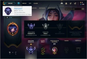 Conta diamante 4 com 30 champs e 3 skins + 20 espolios - League of Legends LOL
