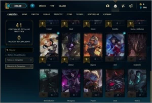 Conta diamante 4 com 30 champs e 3 skins + 20 espolios - League of Legends LOL