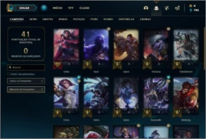 Conta diamante 4 com 30 champs e 3 skins + 20 espolios - League of Legends LOL