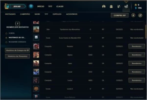 Conta diamante 4 com 30 champs e 3 skins + 20 espolios - League of Legends LOL