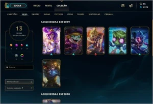 Conta DIAMANTE 2 - 36 Campeões + 13 Skins ( Lendária e Épica - League of Legends LOL