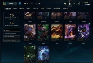 Conta diamante 3 com 37 champs e 15 skins ( MAIN MID ) - League of Legends LOL