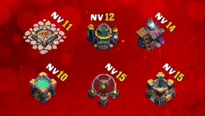 CV14 | 5 Construtores • Muros FULL + Troca de Nick Grátis ✔ - Clash of Clans
