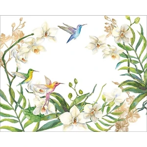 Jogo Americano Orquídeas e Beija-Flores