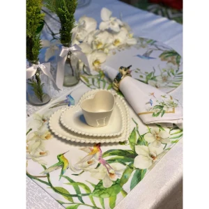 Jogo Americano Orquídeas e Beija-Flores - Artesanato e Personalizados