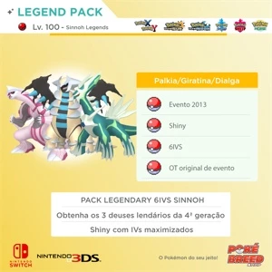 Pacote Palkia/Giratina/Dialga Shiny 6IVs - Pokémon