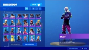 Conta de fortnite galaxy,glow,140 skins,40+picaretas