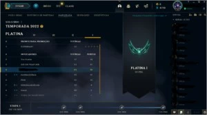 VENDO CONTA PLATINA 1 MMR ALTO COM 60% DE W/R - League of Legends LOL