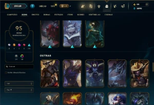 Prata 3 com 120 Champs e 95 Skins ( MAIN TOP ) - League of Legends LOL